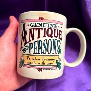 VTG 90s Novelty Coffee Mug. Coffee stains on lip but no cracks or chips.